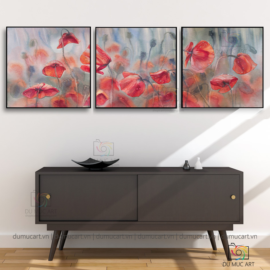 Tranh decor: Hoa poppy