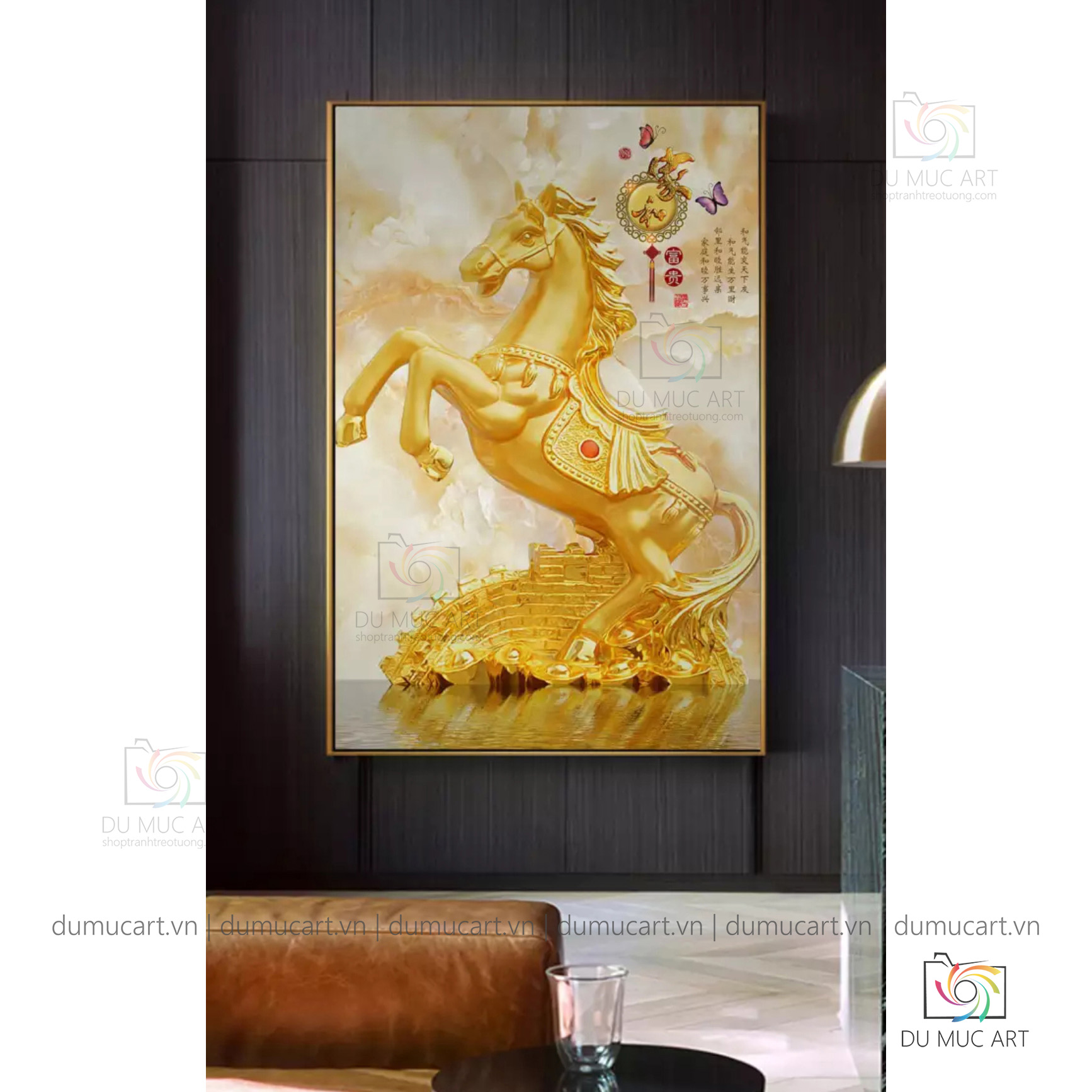 Tranh decor: Ngựa vàng kim