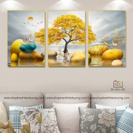 Tranh decor: Tiên cảnh dát vàng