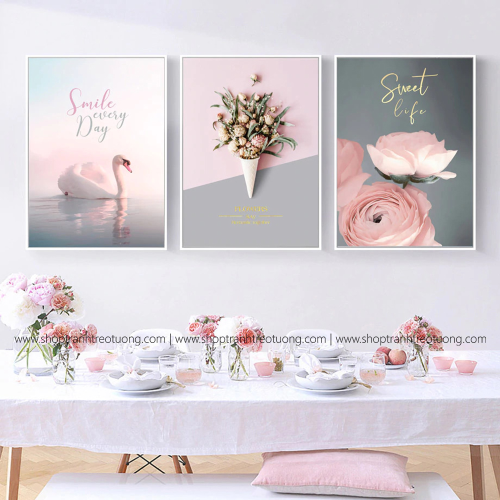 Tranh decor: Hoa pastel