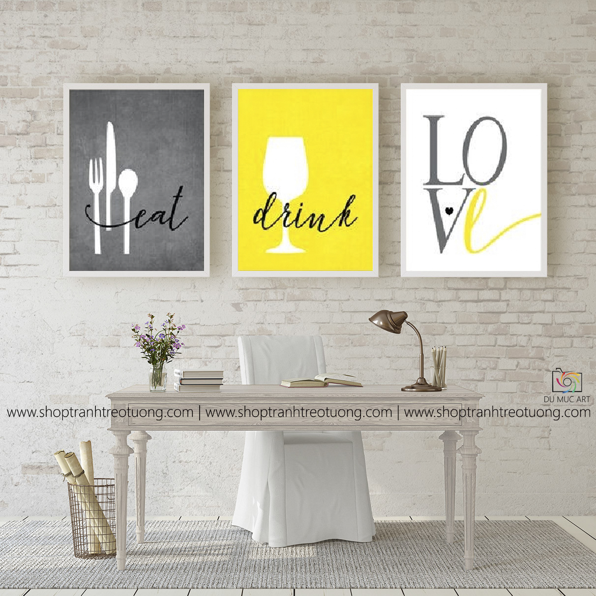 Tranh decor: Eat Drink Love