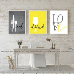 Tranh decor: Eat Drink Love