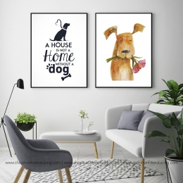 Tranh canvas: A house is not a home without a dog